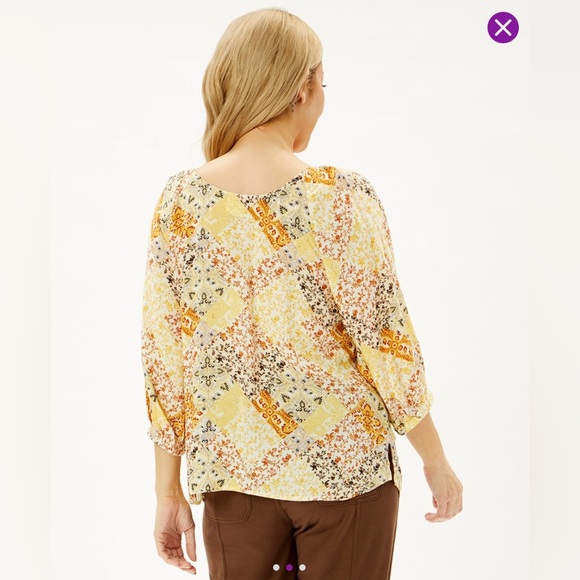 Matilda Jane Floral & Pink Rockport Three-quarter sleeve top - Picture 2 of 3